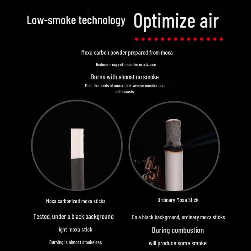 Black Smokeless Moxa Sticks - 5-Pack, Carbonized, Essential for Family Use
