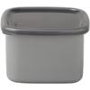 Nodahoro Enamel Storage Container, Heat-Resistant, Square, Medium, with Seal Lid, See-Through, +Gray, Made In Japan, GS-M