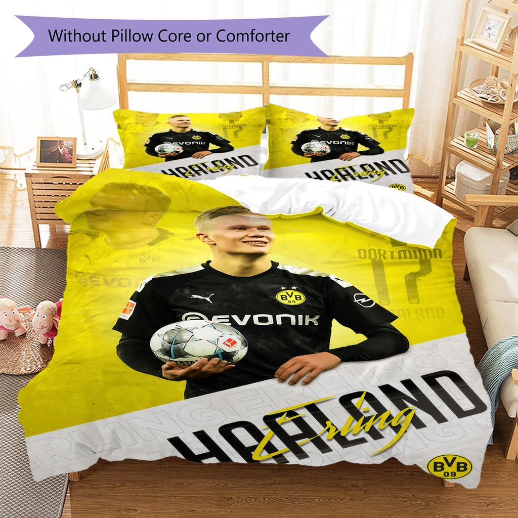 Erling Haaland Glory Bedding Quilt Set Quilt Cover Pillowcase Home Decoration Birthday Gift (1 * duvet cover + 2 * pillowcase, without core)