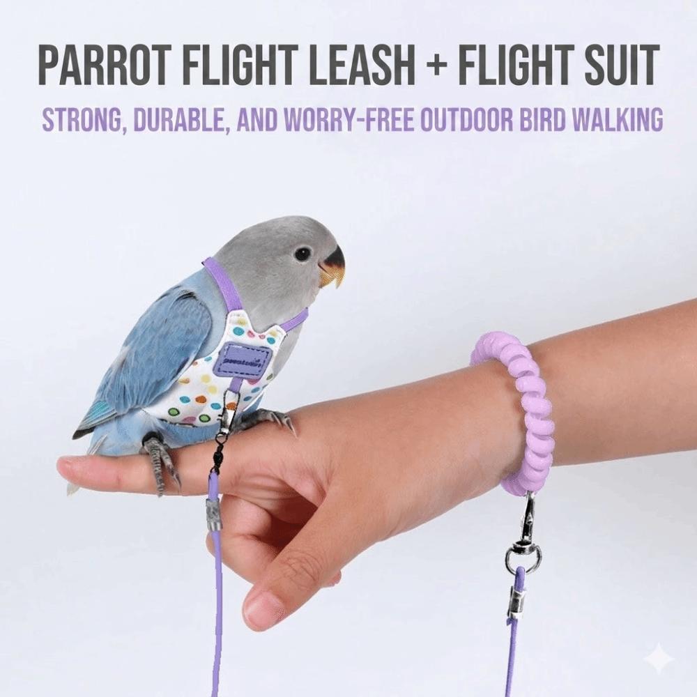 Adjustable Bird Flight Suit Breathable Bird Walking Leash New Parrot Flying Harness Outgoing Leash