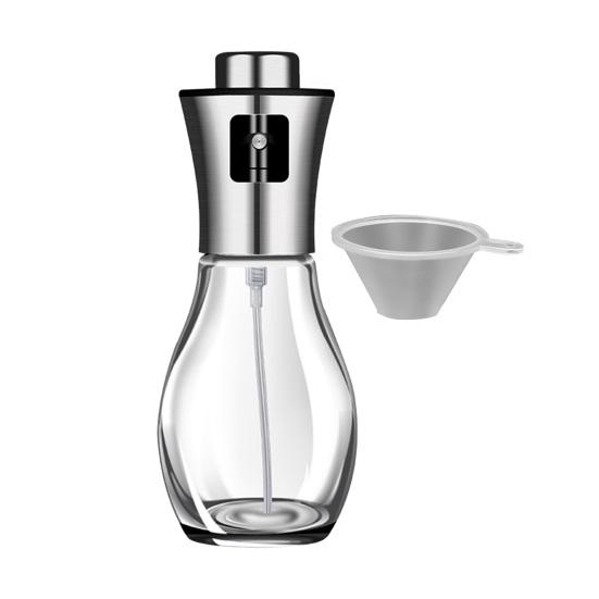 Стеклянный распылитель оливкового масла на 200 мл с противоскользящей верхней частью, пыленепроницаемый дозатор масла, насадка под давлением, кухонный инструмент для распыления масла