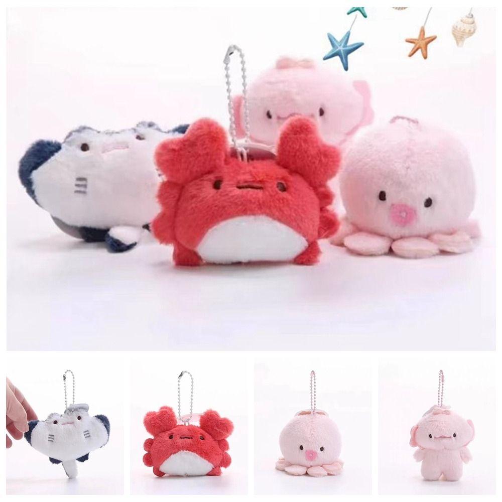 Ray Fish Plush Doll Keychain Plush Funny Fish Pendant Kawaii Marine Organisms Key Chain  Unisex