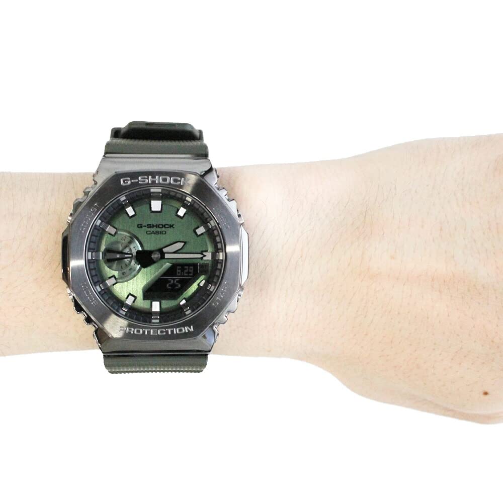 CASIO SERIES Нержавеющая сталь G-SHOCK GM-2100 Мужские аналогово-цифровые часы, Сталь, Зеленый/Оружейный металл, GM-2100B-3A [Б/У]