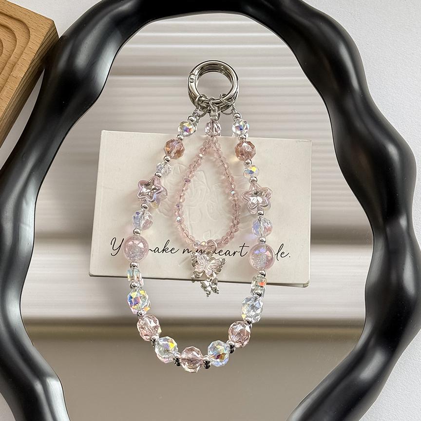 Стильный блестящий хрустальный бисер Бабочка Шарм для телефона Брелок Подвеска Браслет Аксессуары для Airpods Женский Девичий Шнурок для подвешивания