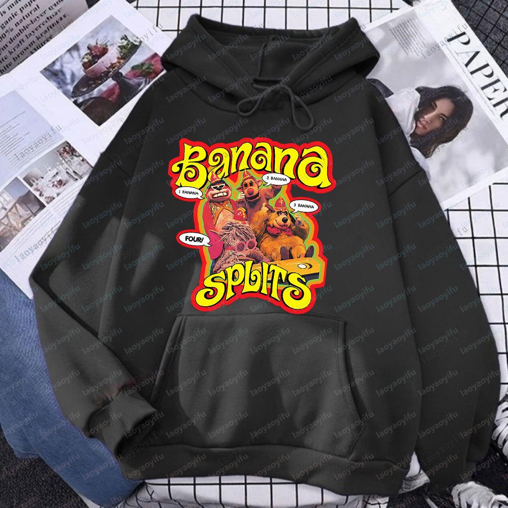The Banana Splits Classic TV Show Hoodie Unisex Retro Cartoon Novelty Sweatshirt Casual Fashion Long Sleeve Gift Men Women Tops