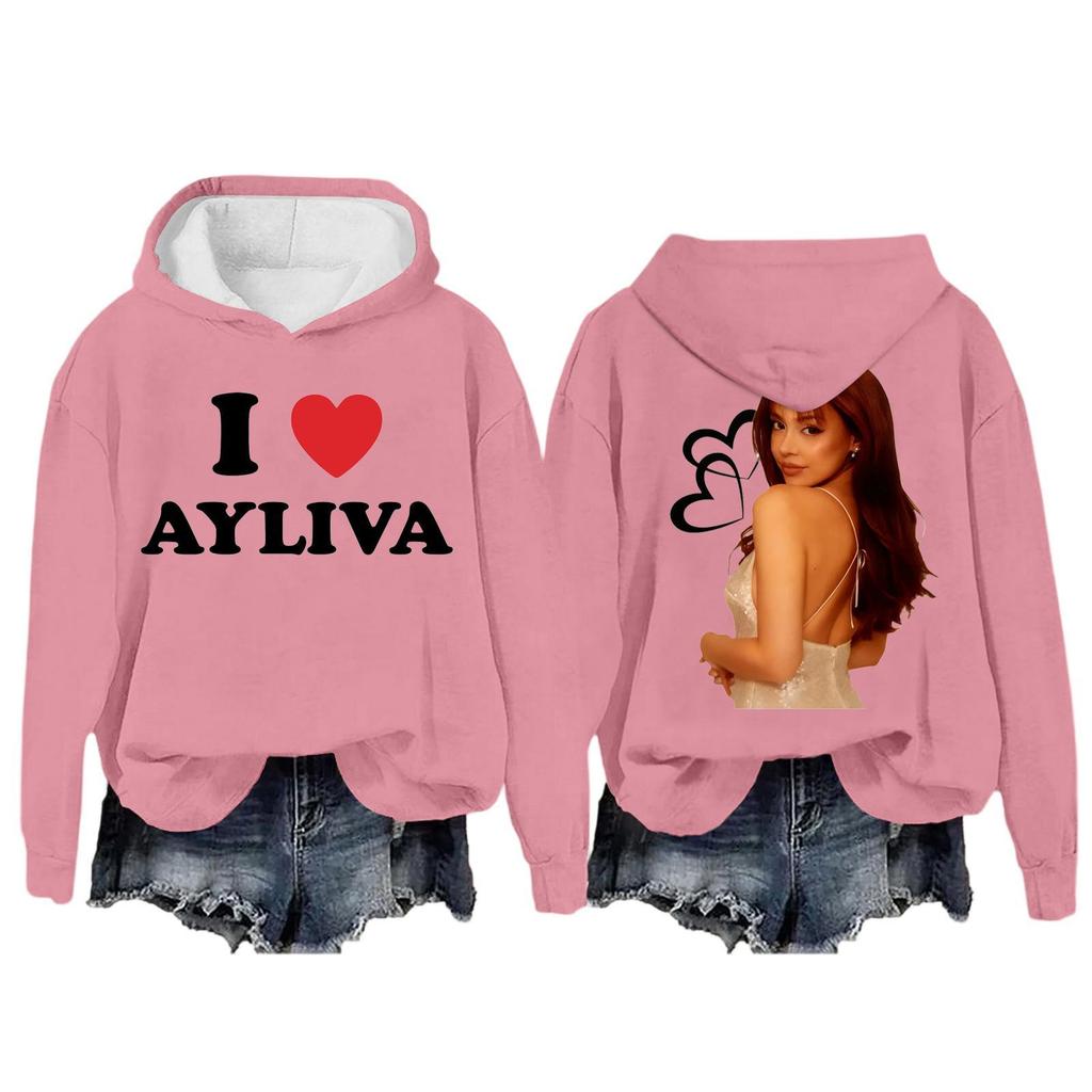 Women's Fashion Casual Long Sleeve Loose Printed Pullover Sports Long Sleeve Hooded Sweatshirt