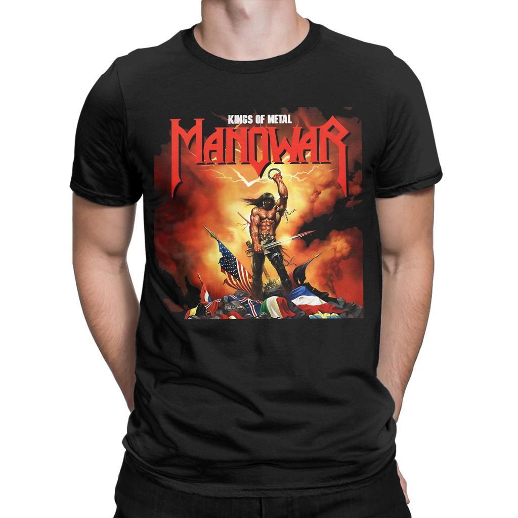 Короли металла mano war тур 2026 cobaaja Manowars Футболка Мужская Хлопок Новинка Футболка С круглым вырезом Футболка с коротким рукавом Топы