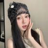 Вязаная шапка-бини в корейском стиле с полым цветком и жемчугом для женщин, летний тренд, тонкая, дышащая, Y2K, модный стиль "острой девушки", универсальная шапка
