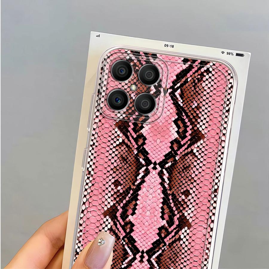 Snake Skin Pattern Case for Honor X8 X9a X9b X8b 90 Lite X8a X7b Soft Phone Cover