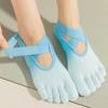Носки для йоги, профессиональные силиконовые нескользящие градиентные носки для пилатеса, с открытой спиной, дышащие, с пятью пальцами, для занятий фитнесом в помещении, спортивные носки