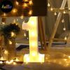 Gemsun Fas on DIY 0-9 светодиодный цифровой ночник с поддержкой стоячей настенной теплой лампы W te Decor