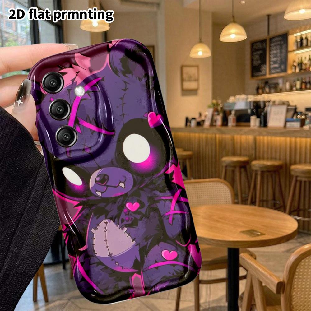 Phone Case: 2D Flat Samsung Galaxy A34 A35 S20 S22 S21 FE Plus Ultra Protective Case, Broken Bear, Christmas and Halloween Holiday Gift