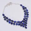 Immaculate Top Grade Qualite 100% Natural Lapis Lazuli Oval Shape Ethnic Handmade Jewelry 925 Steling Silver Necklace 18" WSJ-4760