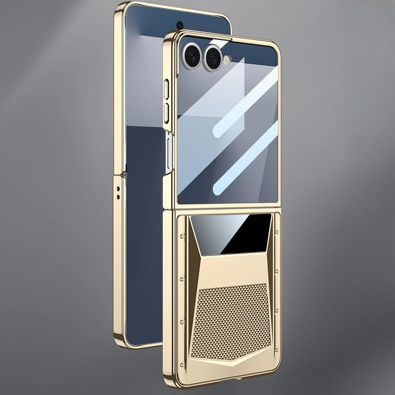 Чехол для мобильного телефона Samsung Galaxy Z Flip7 Электроокрашенный Чехол-суперкар Пленка, интегрированная в складной экран Креативная противоударная крышка