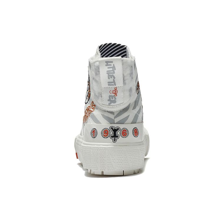 Disney X Li Ning Tigger Collaboration Повседневные высокие кроссовки Женские кроссовки Белые AGCS334-1