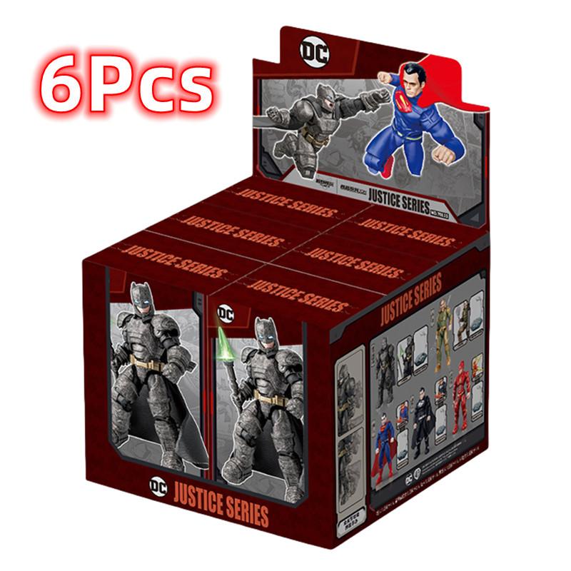 Нетоксичный 1/6 шт. DC Лига Справедливости Сюрприз-бокс игрушка 7 см Бэтмен Супермен Аквамен Флэш Фигурка-персонаж Конструктор сборка Детские Подарки