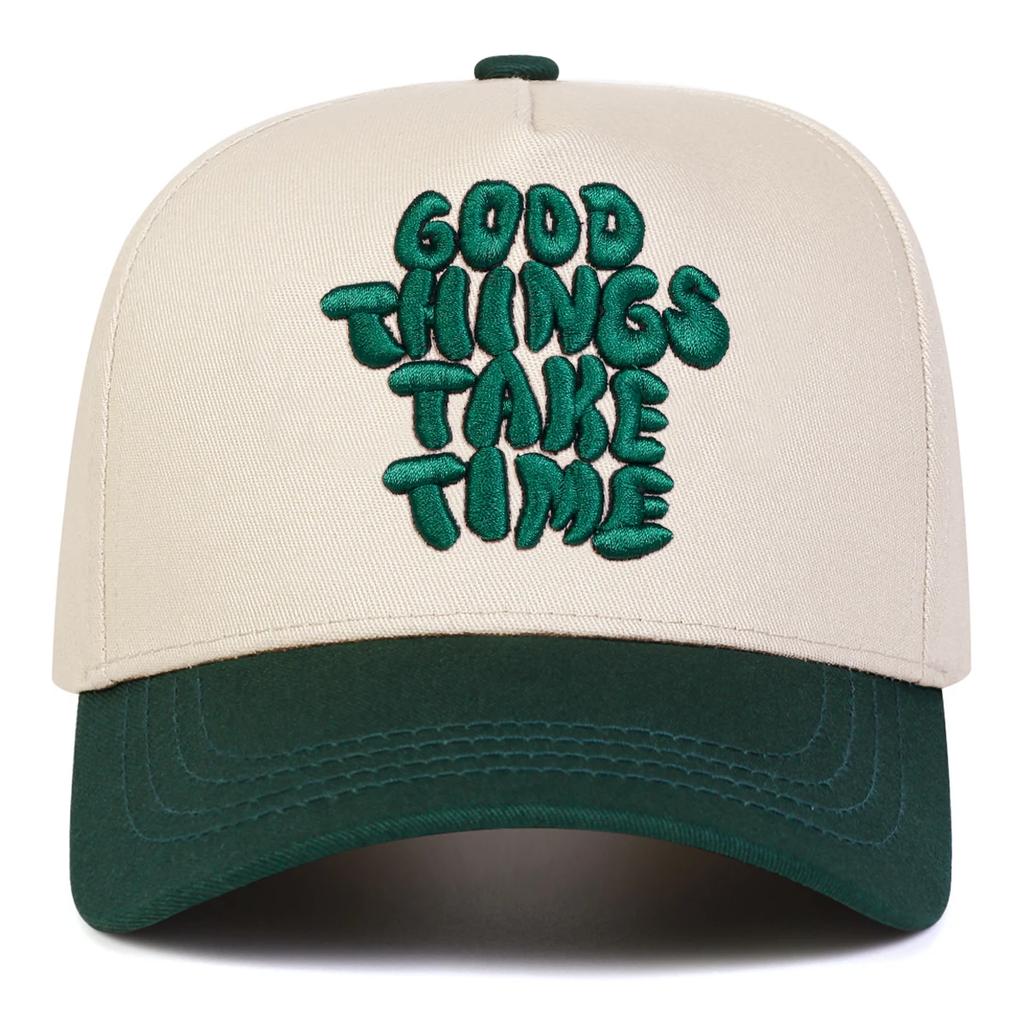 Baseball Stitching Embroidered Time Take Things Good Neutral Gender Women Men For Caps Spring Autumn Outdoor Adjustable Casual Hats Sunscreen Hat