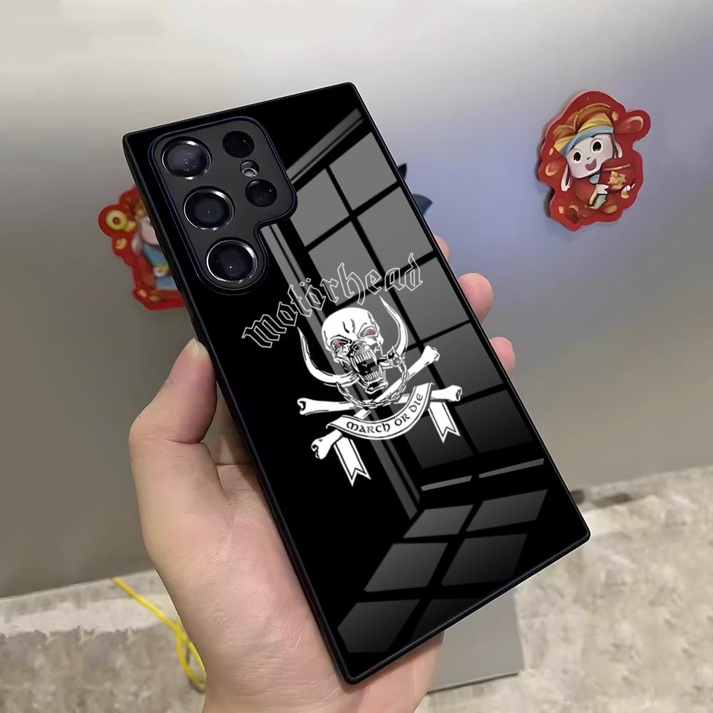 Чехол для телефона M-motorheades Band для Samsung S26 S25 Ultra S23 S22 S24 S20 Fe S21 Plus A54 A53 A16 Стеклянная крышка