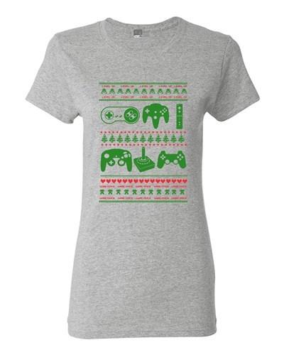Ladies Controller Video Games Gamer Ugly Christmas Funny DT T-Shirt Tee Unisex T-Shirt