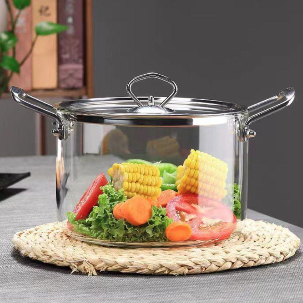 Modern High Borosilicate Glass Cooking Pot Transparent Milk Pot Glassware Soup Pot Porridge
