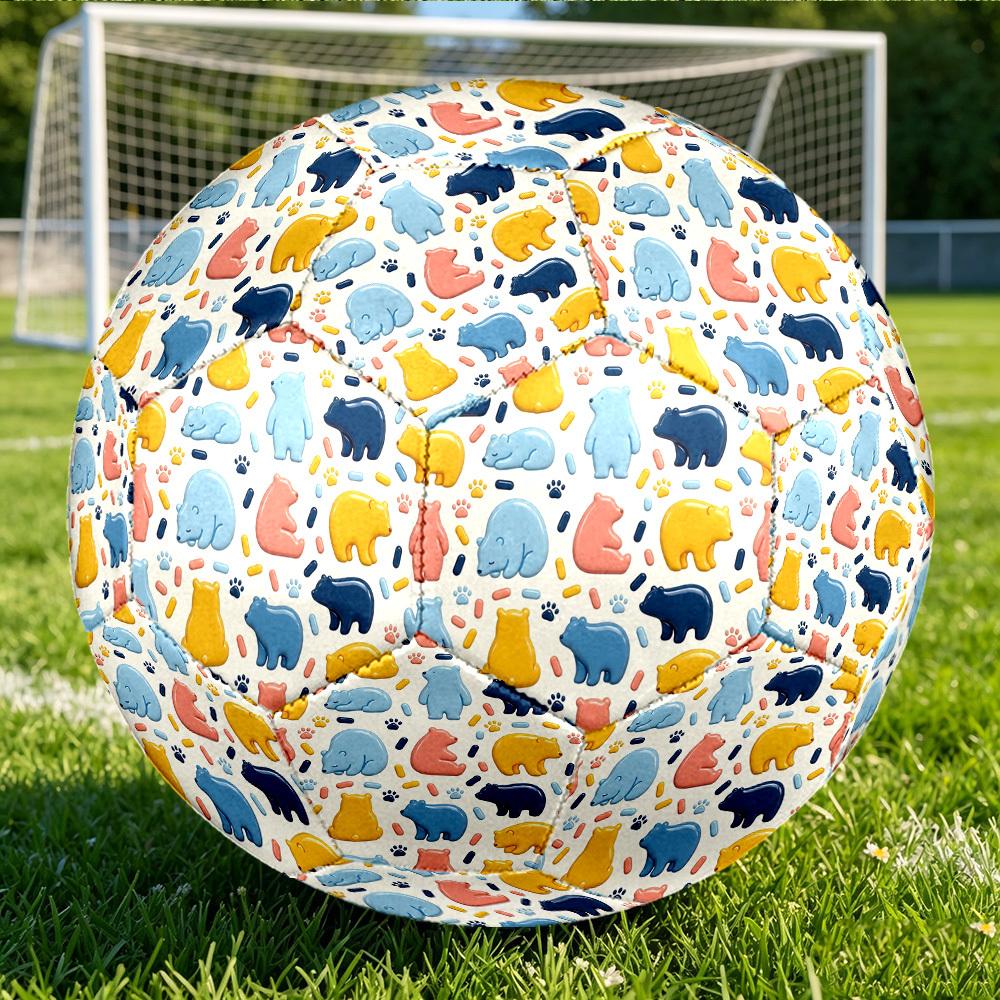 1pc Bear Medicine Themed Soccer Ball, Size 5, Lightweight PVC Material, Outdoor Training Soccer Ball Gift. q62215