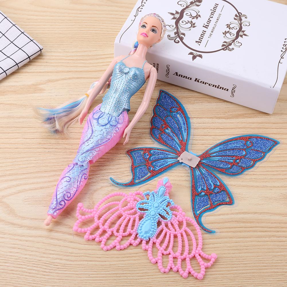 Кукла-русалка для плавания, волшебная классическая игрушка-русалка для девочек с крылом бабочки