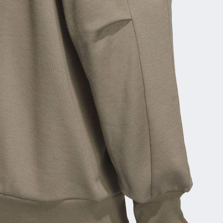 Adidas Wuji Series Silky Sweatshirt Crew Neck Sports Casual Pullover Long Sleeve Hoodie Men Sweatshirt Earth-Brown JI8710