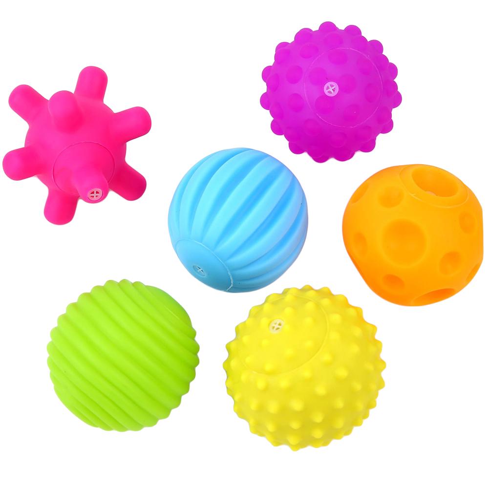 Yousheng Touch Multiple Textured Baby 6Pcs Sensory Balls with BB Sound Bath Education Toy