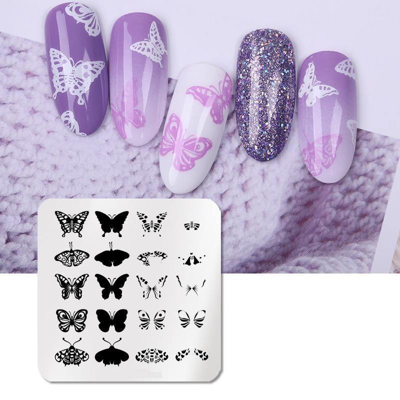 Пластина для штамповки ногтей с узорами для квадратных ногтей F003