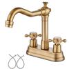 360 Swivel Antique Brass Bathroom Basin Faucet Sink Mixers Taps Bathtub Dual Handles Deck Mounted Basin Sink Mixer Black Chrome