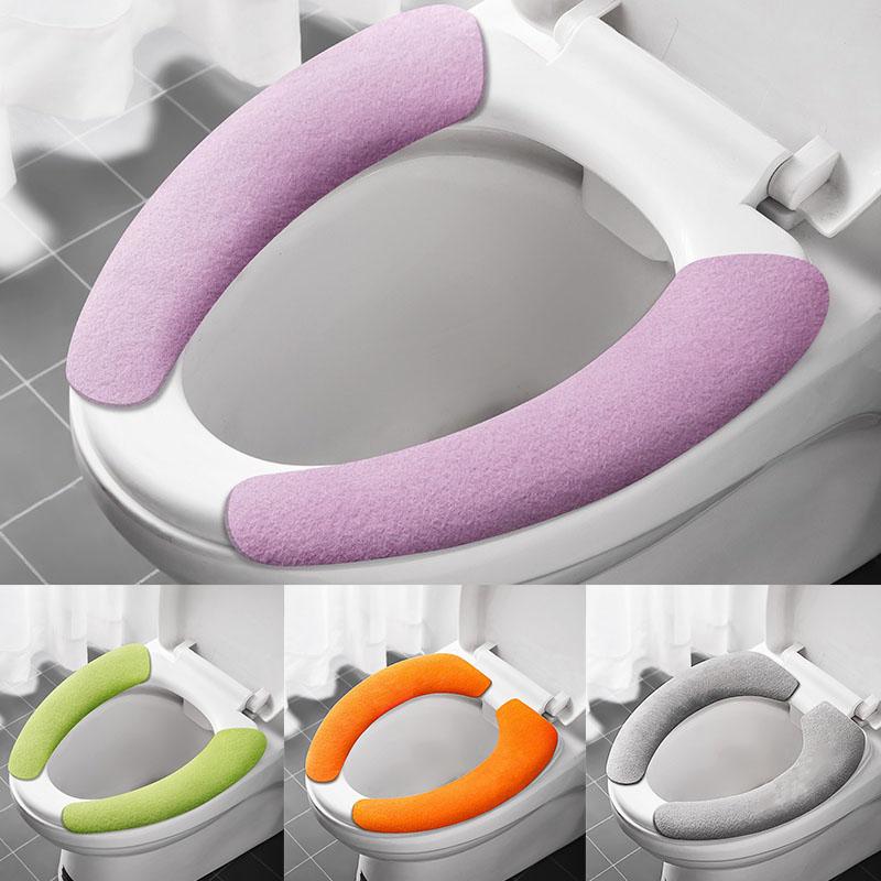 1 Pair Toilet Seat Cushion Universal Toilet Cover Self-adhesive Toilet Seat Cover Pad KTY