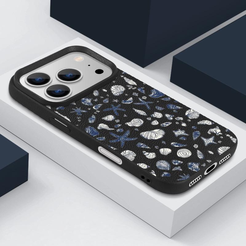 Красочный чехол для телефона 'Морской парк' для iPhone 17 16 Pro Max iPhone 15 14 13 Pro Max 11 16e 17e Роскошный матовый силиконовый чехол с текстурой кожи