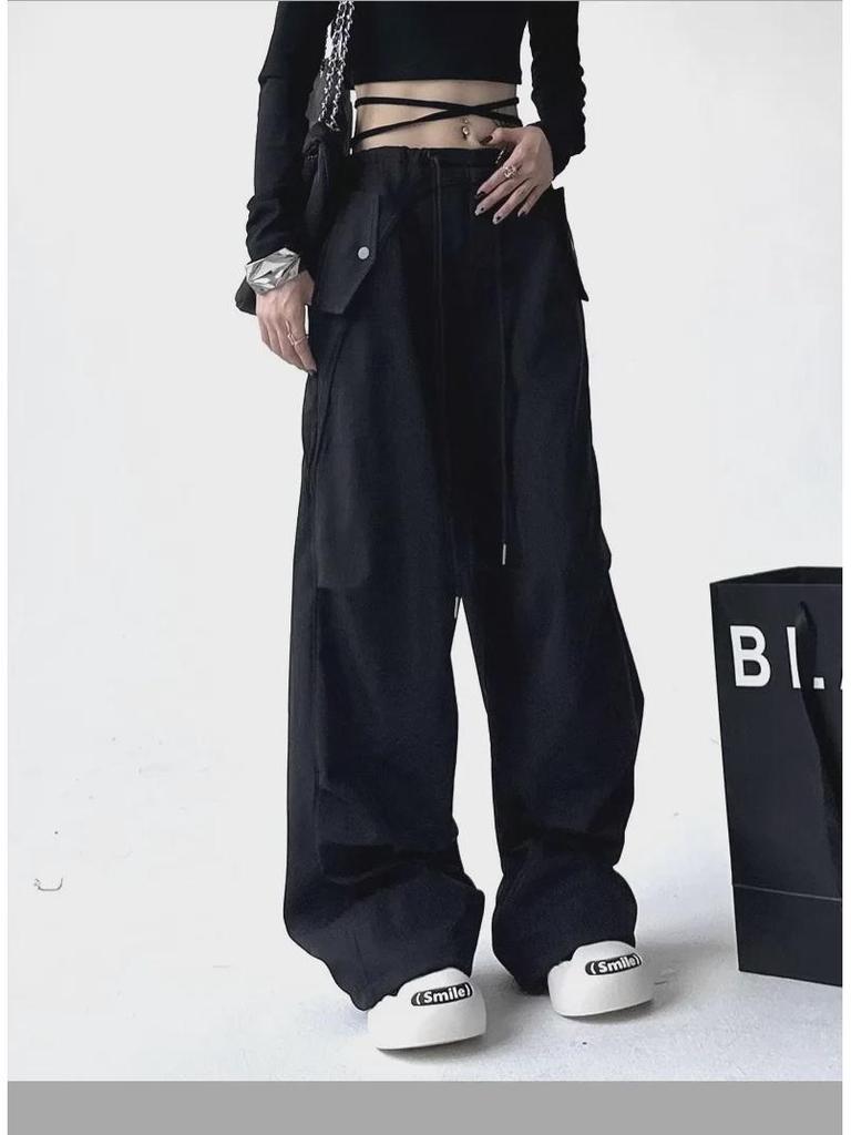 Женский комбинезон American Yuppie с широкими штанинами 2025 года — свободные спортивные брюки для лета и осени