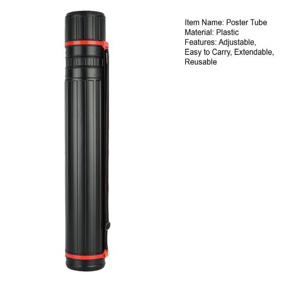 Держатель тубы для хранения плакатов с плечевым ремнем. Выдвижная трубка большой емкости для черчения документов.