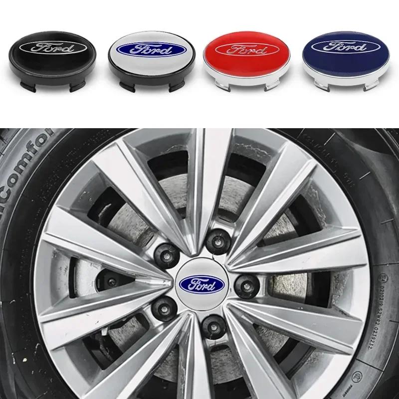 4PCS 60mm Car Wheel Center Hub Caps Sticker Emblem Decal For Ford Focus 2 3 MK3 MK4 Fiesta Kuga Explorer Mondeo Auto Styling KL1