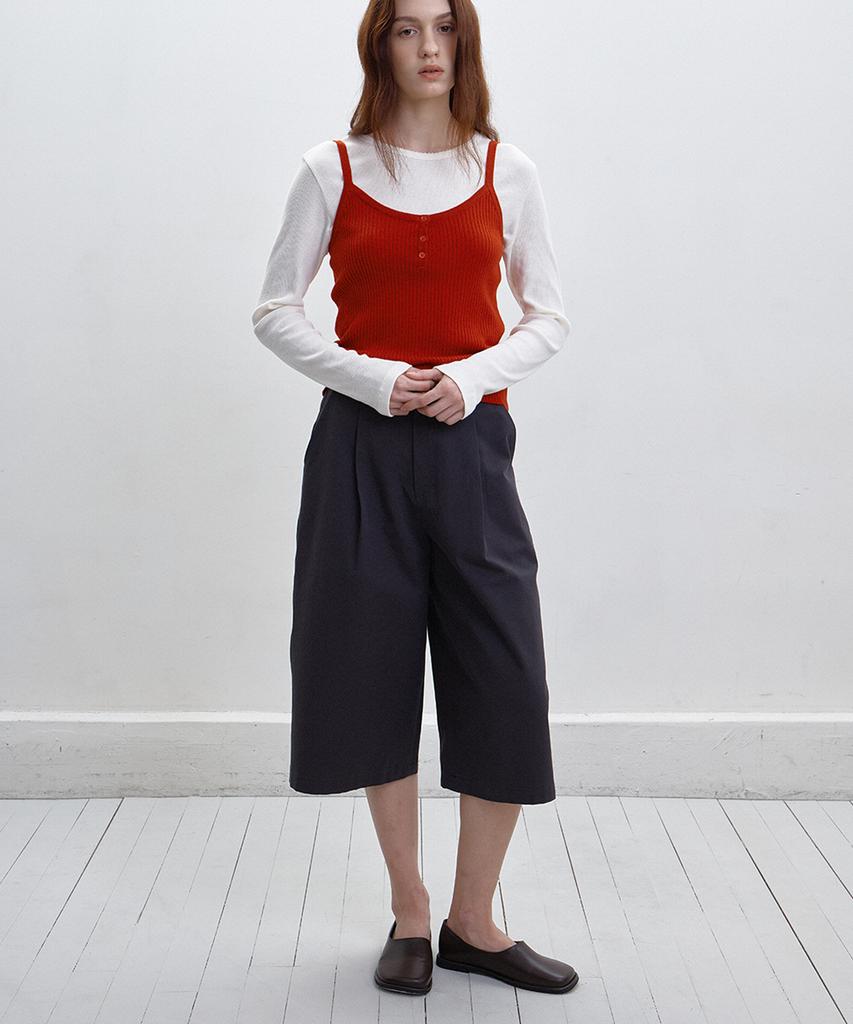 BUT'TON Bird Bermuda Pants(Chacoal)