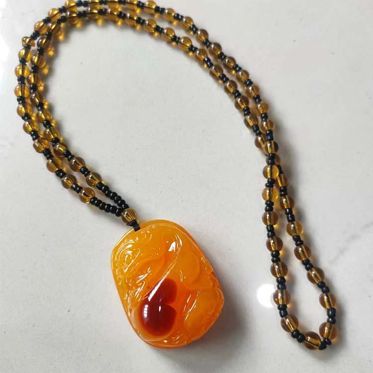 Этнический стиль бисерная подвеска из янтаря цепочка для свитера