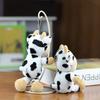 Очаровательный белый плюшевый брелок в виде коровы, мягкая игрушка с пятнышками для рюкзаков и ключей