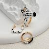 Vintage Cartoon Glaze Ring Delicate Opening Finger Ring Jewelry Animal Horse Ring Set  Girls