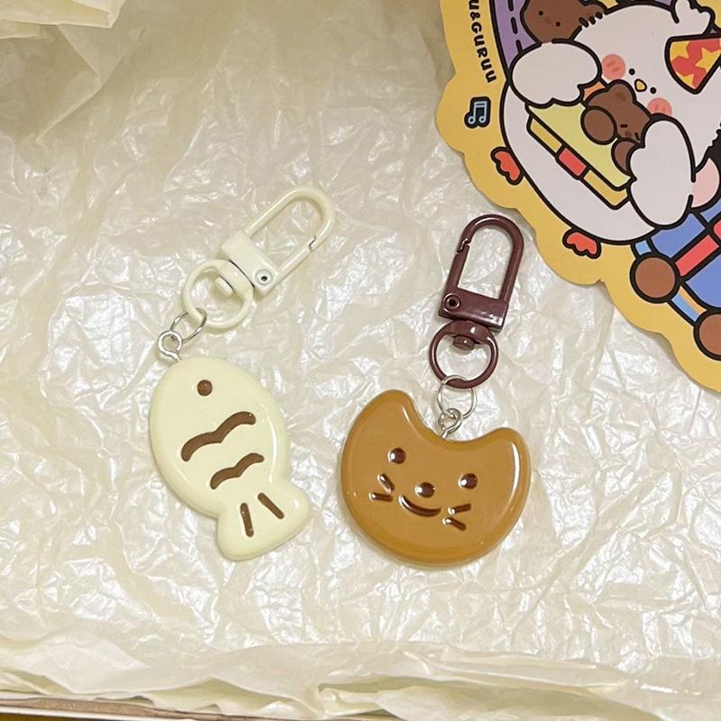 Cute Little Cat Fish Keychain Creative Personalized Pendant Keyring Phone Charms Car Key Accessories Schoolbag Pendant