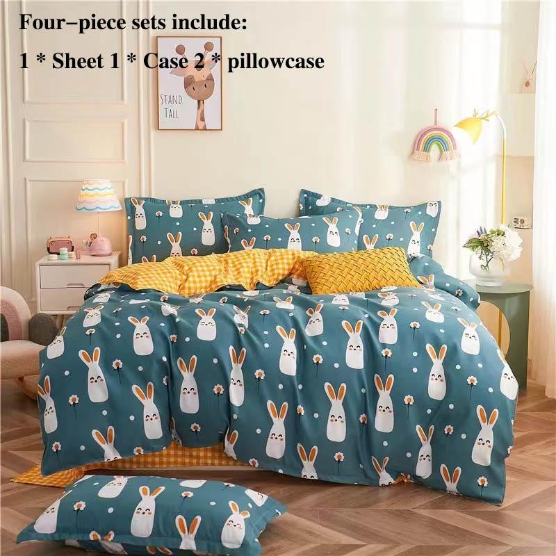 Печатная кровать, одиночные листы из четырех частей, набор домов для домашних кроватей