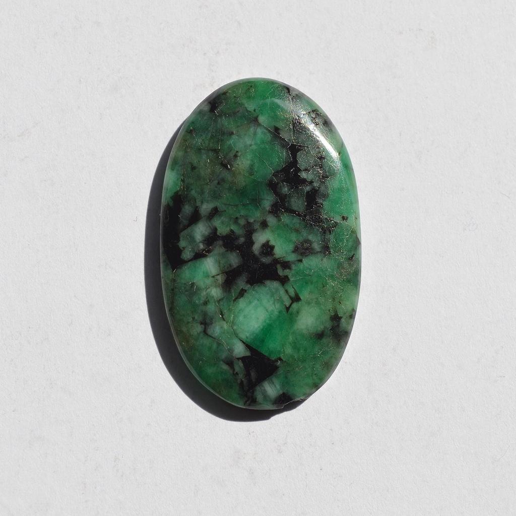 AAA+ Quality Natural Green Emerald Gemstone Cabochon, Oval Shape Emerald Cabochon, Size 36x22x4.4 MM (35 Carats)