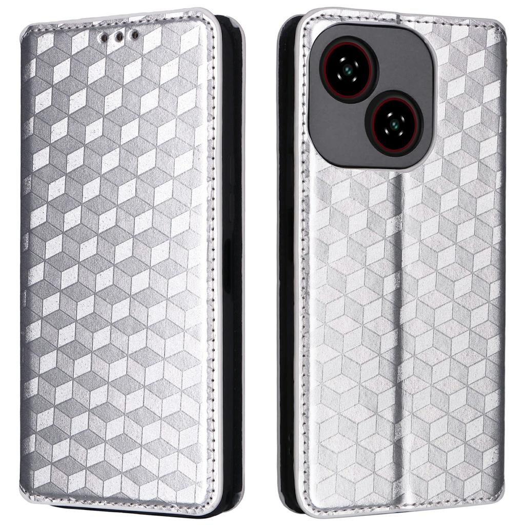 For ZTE Blade A35e (Z2466) Case Wallet Rhombus Imprinted Leather Phone Cover