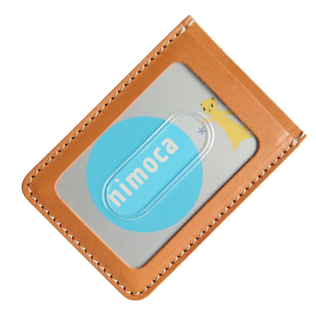 Vertical Pass Case Original Tochigi Leather Made In Japan Genuine Leather Camel [PORCO ROSSO] [sokunou]