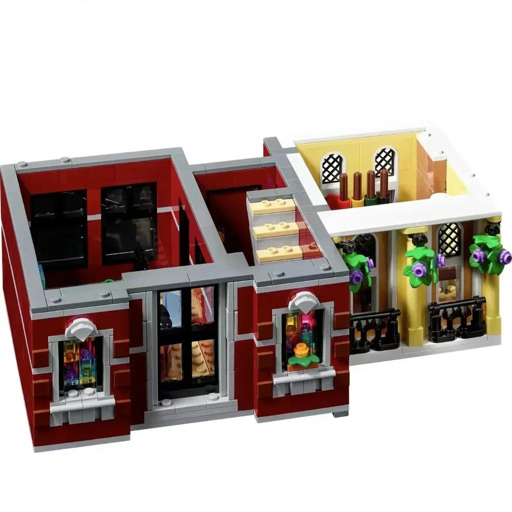 Creating Jazz Club Expert Pizza Shop Model Modular House Building Blocks Compatible Street View Toys for Kids Adults