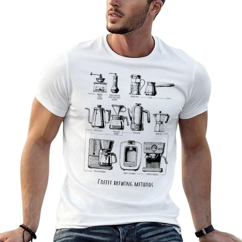 Coffee brewing methods T-Shirt Casual Streetwear Tee Shirt