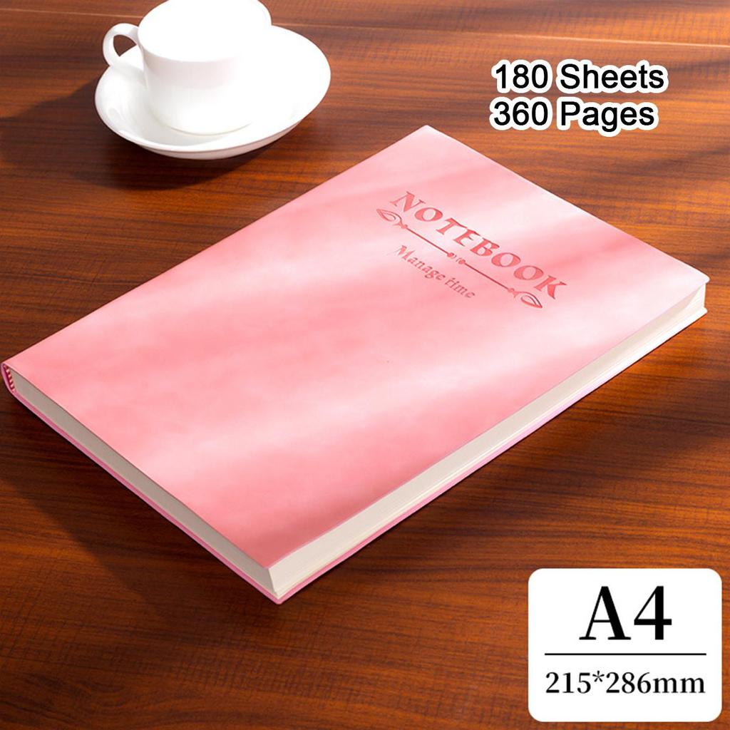 A4/A5/B5 Soft Leather Notebook, Lined Pages, Business Meeting Record Book, Notepad, Student Diary, Subject Notes, 180 Sheets