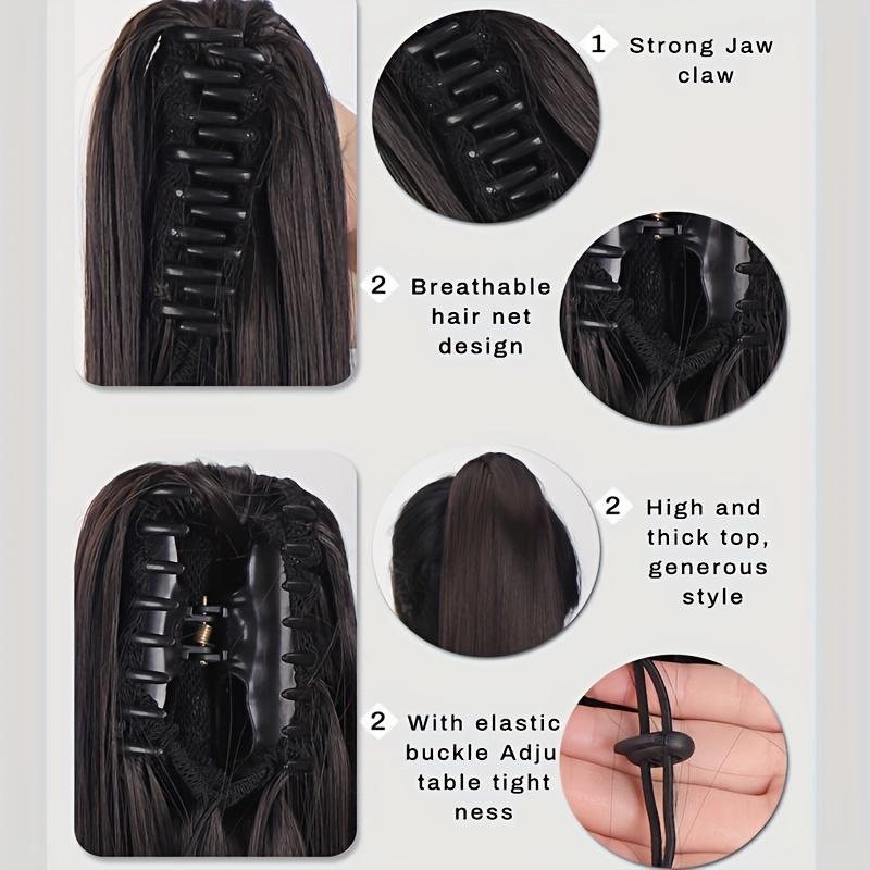 Элегантный женский длинный прямой хвост с прочной заколкой – универсальная и полноценная прическа для всех, модный стиль с пышной ручкой