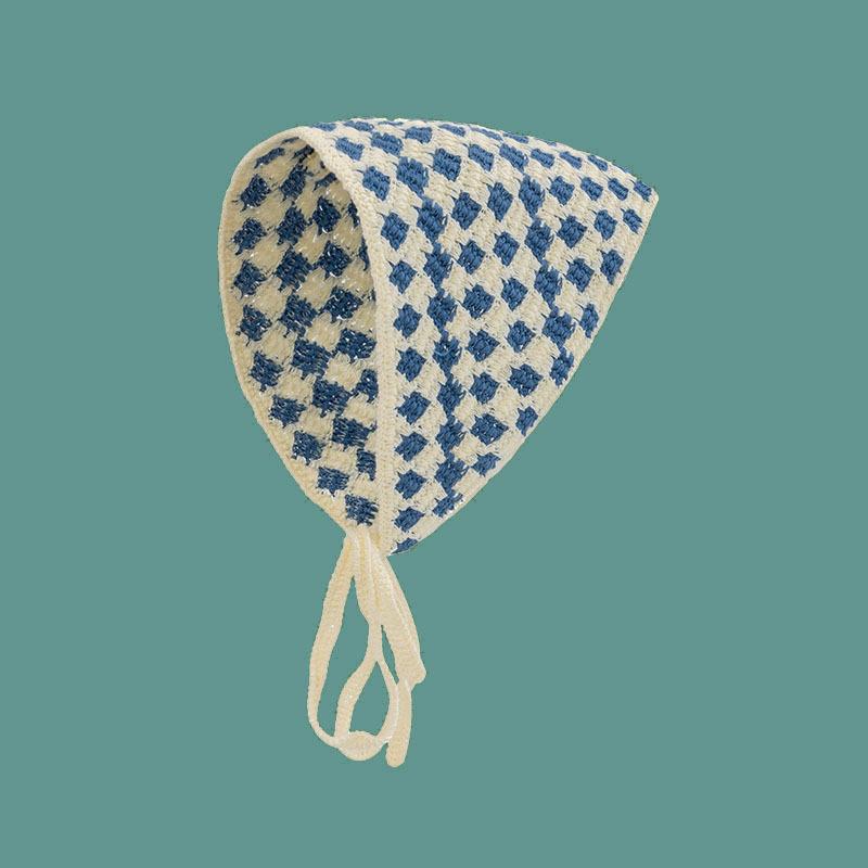 Вязаная ретро повязка на голову с полым треугольником, ромашка, клубника, ручная работа, вязаный крючком треугольный шарф, головной убор, ручной работы платок для головы