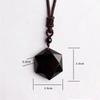 Amulet Pendants Obsidian Necklace Lucky Love Stone Necklace Hexagram Pendant  Men Women
